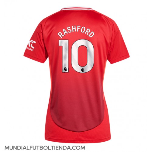 Camiseta Manchester United Marcus Rashford #10 Primera Equipación Replica 2024-25 para mujer mangas cortas